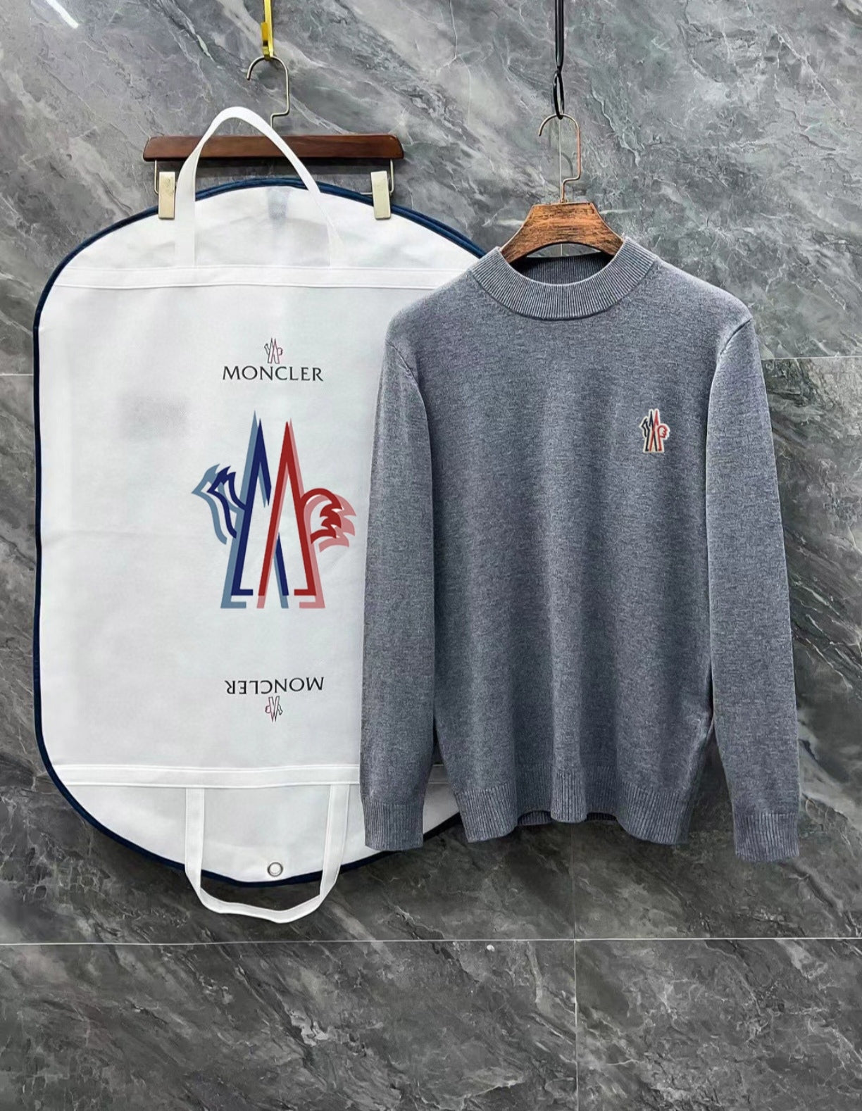 Pull Moncler Noir Blanc & Gris